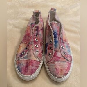 Corkys Pink and Blue Slip On Sneakers